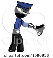 Poster, Art Print Of Ink Police Man Dusting With Feather Duster Downwards