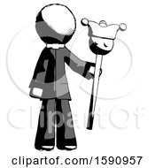 Ink Clergy Man Holding Jester Staff