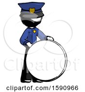Poster, Art Print Of Ink Police Man Standing Beside Large Compass