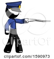 Ink Police Man Pointing With Hiking Stick