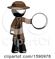 Poster, Art Print Of Ink Detective Man Holding A Large Compass