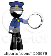 Poster, Art Print Of Ink Police Man Holding A Large Compass
