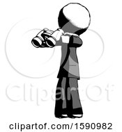 Poster, Art Print Of Ink Clergy Man Holding Binoculars Ready To Look Left