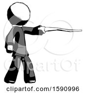 Poster, Art Print Of Ink Clergy Man Pointing With Hiking Stick