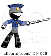 Poster, Art Print Of Ink Police Man Bo Staff Pointing Right Kung Fu Pose