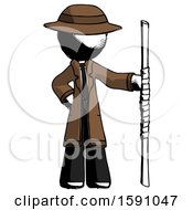 Poster, Art Print Of Ink Detective Man Holding Staff Or Bo Staff