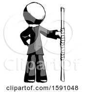 Poster, Art Print Of Ink Clergy Man Holding Staff Or Bo Staff