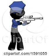 Poster, Art Print Of Ink Police Man Shooting Sniper Rifle