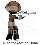 Poster, Art Print Of Ink Detective Man Shooting Sniper Rifle