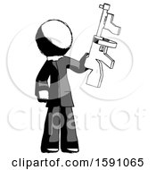 Poster, Art Print Of Ink Clergy Man Holding Tommygun