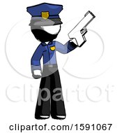 Poster, Art Print Of Ink Police Man Holding Handgun