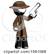 Poster, Art Print Of Ink Detective Man Holding Handgun