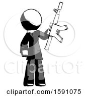 Poster, Art Print Of Ink Clergy Man Holding Automatic Gun