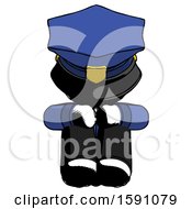 Poster, Art Print Of Ink Police Man Sitting With Head Down Facing Forward