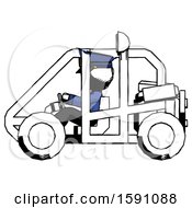 Poster, Art Print Of Ink Police Man Riding Sports Buggy Side View