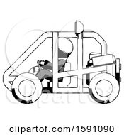 Poster, Art Print Of Ink Clergy Man Riding Sports Buggy Side View