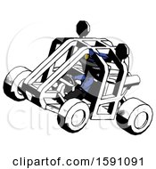 Poster, Art Print Of Ink Police Man Riding Sports Buggy Side Top Angle View