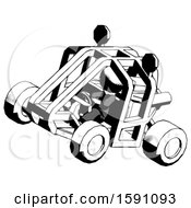 Poster, Art Print Of Ink Clergy Man Riding Sports Buggy Side Top Angle View