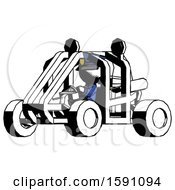 Poster, Art Print Of Ink Police Man Riding Sports Buggy Side Angle View