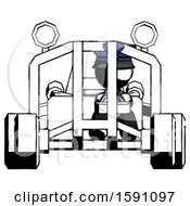 Poster, Art Print Of Ink Police Man Riding Sports Buggy Front View
