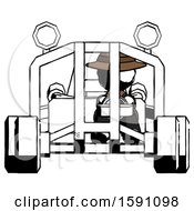 Poster, Art Print Of Ink Detective Man Riding Sports Buggy Front View