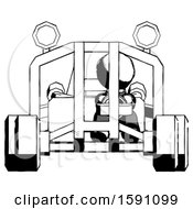 Poster, Art Print Of Ink Clergy Man Riding Sports Buggy Front View