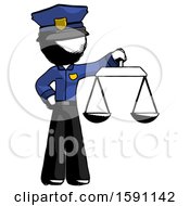 Ink Police Man Holding Scales Of Justice