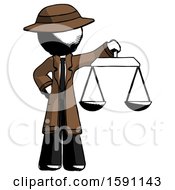 Poster, Art Print Of Ink Detective Man Holding Scales Of Justice