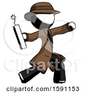 Poster, Art Print Of Ink Detective Man Throwing Dynamite