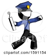 Ink Police Man Throwing Dynamite