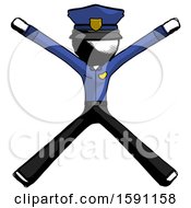 Poster, Art Print Of Ink Police Man With Arms And Legs Stretched Out