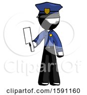 Poster, Art Print Of Ink Police Man Holding Meat Cleaver