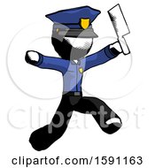 Poster, Art Print Of Ink Police Man Psycho Running With Meat Cleaver