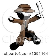 Ink Detective Man Psycho Running With Meat Cleaver