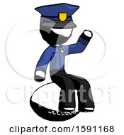 Poster, Art Print Of Ink Police Man Sitting On Giant Football