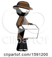 Poster, Art Print Of Ink Detective Man Holding Package To Send Or Recieve In Mail