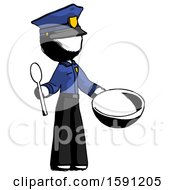 Poster, Art Print Of Ink Police Man With Empty Bowl And Spoon Ready To Make Something