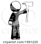 Poster, Art Print Of Ink Clergy Man Holding Up Red Firefighters Ax