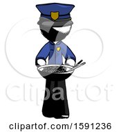 Ink Police Man Serving Or Presenting Noodles