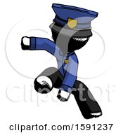 Poster, Art Print Of Ink Police Man Action Hero Jump Pose