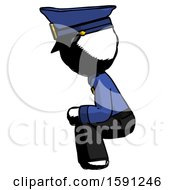 Poster, Art Print Of Ink Police Man Squatting Facing Left