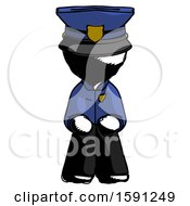 Ink Police Man Squatting Facing Front