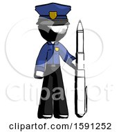 Ink Police Man Holding Large Pen