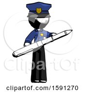 Ink Police Man Posing Confidently With Giant Pen