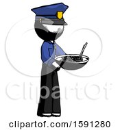 Ink Police Man Holding Noodles Offering To Viewer