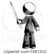 Poster, Art Print Of Ink Clergy Man Standing Up With Ninja Sword Katana