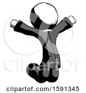 Ink Clergy Man Jumping Or Kneeling With Gladness