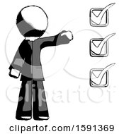 Poster, Art Print Of Ink Clergy Man Standing By List Of Checkmarks