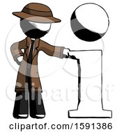 Ink Detective Man With Info Symbol Leaning Up Against It