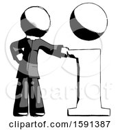 Poster, Art Print Of Ink Clergy Man With Info Symbol Leaning Up Against It